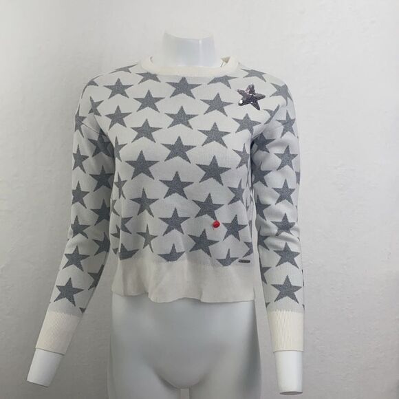 DKNY Exploded Star Sweater in Black Frost Gray - Picture 3 of 8